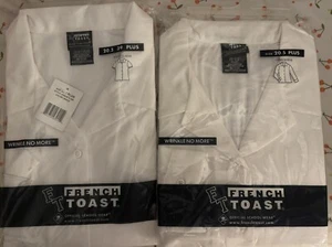 Girls French Toast White Short & Long SL Button Down Uniform Shirts Sz 20.5 - Picture 1 of 6