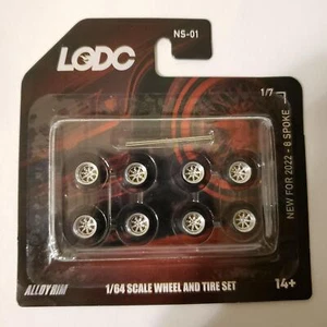 LODC Series 2 8 mm Ruote 8 raggi NS-02 1/7 Cerchio cromato con inserto cromato 1:64 - Foto 1 di 3