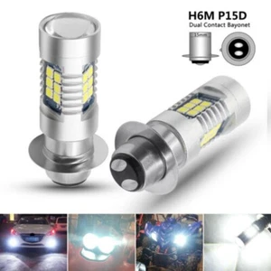 2 X H6M P15D LED HI LO BEAM MOTORBIKE MOTORCYCLE HEADLIGHT HEADLAMP BULB LAMP - Picture 1 of 12
