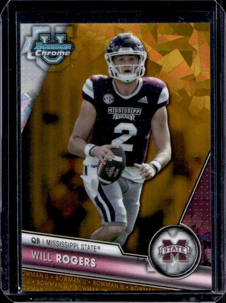 2023 Bowman University Chrome Sapphire Will Rogers Gold Refractor #48/50