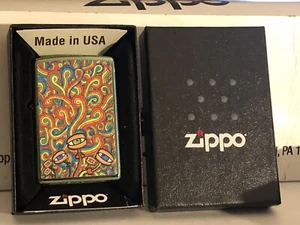 Accendino antivento Psichedelic EYES Design immagini lucido alto ZIPPO in latta - Foto 1 di 19
