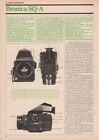 Bronica - SQ-A/GS-1 - Rapport original de magazine d'appareil photo - 1985