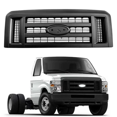 Rejilla para Ford E150 E250 2008-2014 E350 Super Duty negro mate Foto 1 de 4