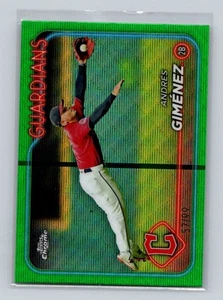 2024 Topps Chrome Green Wave Refractors Andrés Giménez 57/99 Cleveland Guardians - Picture 1 of 2