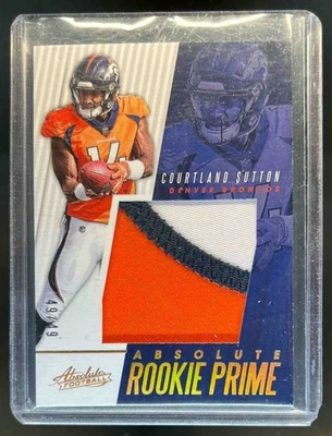 2018 Absolute Courtland Sutton Rookie Jerseys Patches RC #49/49 Broncos - Image 1 of 2