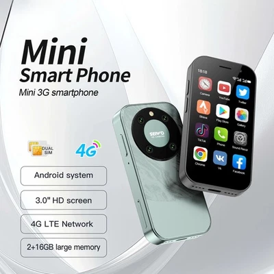 4G Mini Smartphone 3.0" Dual SIM 16GB+2GB Android OS Google Play Mobile Phone - Image 1 of 4