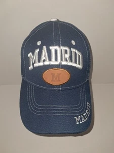 Madrid Blue & White Embroidered Baseball Cap Hat Adjustable M Logo - Picture 1 of 6