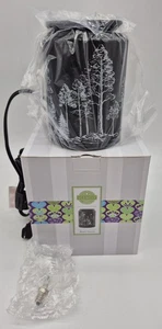 Scentsy Black Forest Wax Warmer Full Sz Black White Trees Fall  Decor W Box Bag - Picture 1 of 10