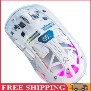 Clear Bluetooth-kompatible Maus, 2,4 GHz Dual-Mode-RGB-Funkmaus (weiß) - Afbeelding 1 van 10