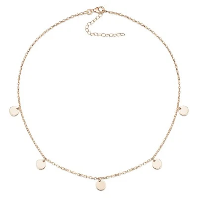 MATERIA Rosegold Kette mit Plättchen 925 Silber rosé vergoldet für Damen 38+5cm - Bild 1 von 4