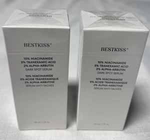 Paquete de 2 sueros BESTKISS Dark Spot anti-adherencias niacinamida tranexámico SELLADOS 2028 - Imagen 1 de 6