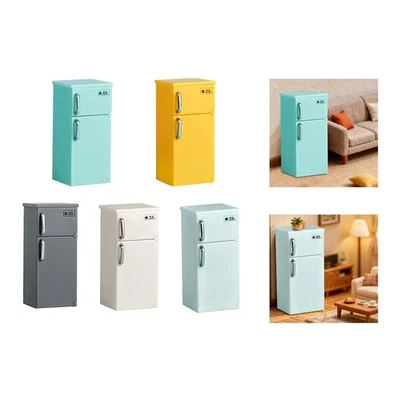 Mini réfrigérateur pour maison de poupée 1:12, meubles miniatures à monter - Photo 1/2