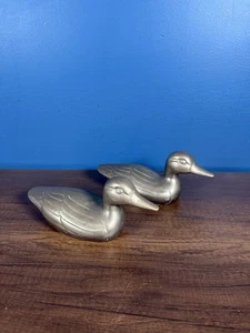Paar Vintage massive Messing Enten / Indien - Mid Century Figuren - Bild 1 von 8