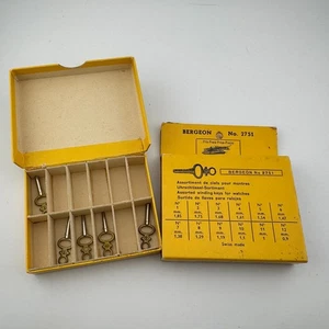 Old Stock Bergeon No.2751 Assorted Pocket Watch Winding Keys 5 Keys - 2,10,9,8,1 - Picture 1 of 10