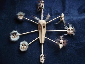 Athabascan Bad Spirit of the Mountain 8 Spirit Masks Alaska Native Adam John - Bild 1 von 1