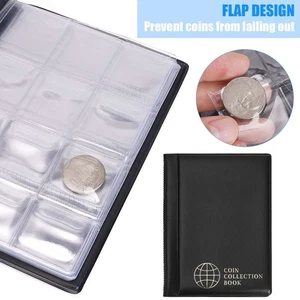 120 Taschen Münzeinsteck Buch Album Halter Münzen Sammler Aufbewahrung Sammlung Ordner - Bild 1 von 9