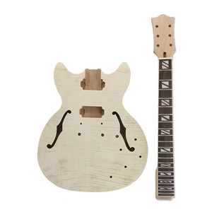 1Set Guitar Kit Guitar Body guitar Neck 22fret 24.75inch Semi Hollow 339 Style - Picture 1 of 7