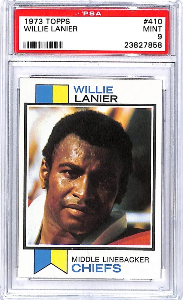 1973 Topps #410 Willie Lanier Kansas City Chiefs Football Card PSA 9 MINT 45537 - Image 1 of 2