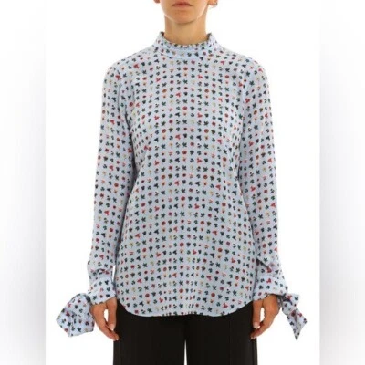 Blusa EQUIPMENT FEMME Aurora Floral Seda en Azul Talla XS Foto 1 de 4