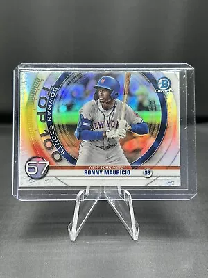 2020 Bowman Chrome Scouts Top 100 Refractor #BTP-67 Ronny Mauricio - Image 1 of 2