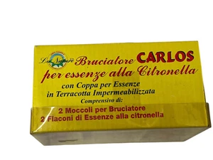 BRUCIA ESSENZE TERRACOTTA 2 ESSENZE CITRONELLA E 2 CANDELINE DIFFUSORE PROFUMO - Picture 1 of 4