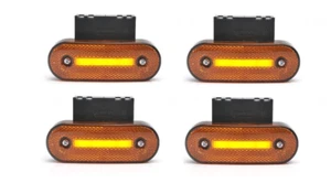 4x LED Seitenmarkierungsleuchten Neon Style 12/24V Orange für LKW BUS VAN E-Mark - Afbeelding 1 van 8