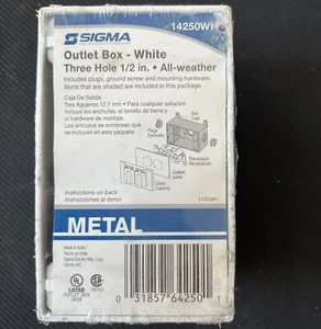 Sigma Electric 3 Hole 1-Gang Outlet Box Bronze 1/2" 14250WH - Picture 1 of 2