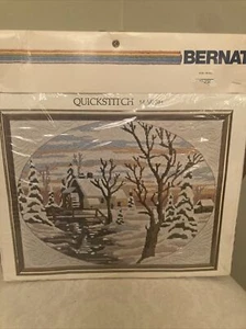 Bernat Mill In Winter QuickStitch Kit Paket Vintage 1982 LE2076 14" x 18" Neu Nesh - Bild 1 von 11