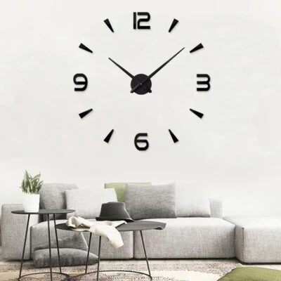 Large Number Wall Clock Quartz 3D DIY  Home Kitchen Living Room Décor New - Image 1 of 4