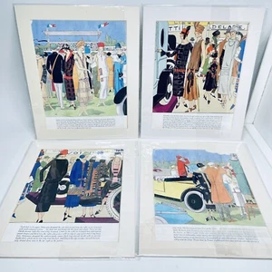 Vintage 1990s Jean Patou French Art Deco Fashion Magazine Cut-Out Art Prints Set - Bild 1 von 14