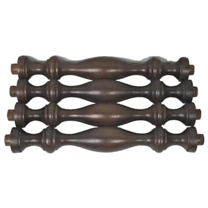 4 x Buche Säule - nußbaum/teak farbig gebeizt ca. 23 x 2,5 cm (1) - Bild 1 von 4
