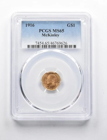 MS65 1916 $1 McKinley Gold Commemorative Dollar PCGS *1362 Cover