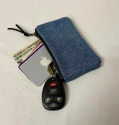 牛仔拉链钱包 + 再循环升级 + Pendleton 羊毛衬里 + 卡片盒 + 全新 — 第 1/4 张图片