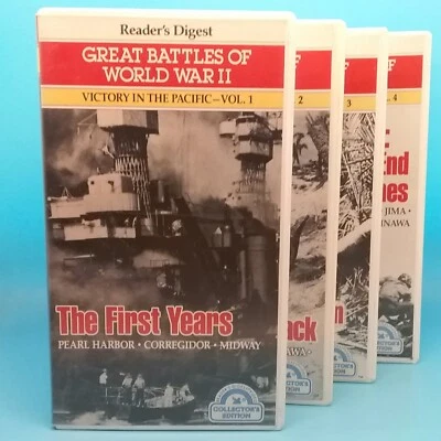 Great Battles Of World War II VHS 1987 Victory In The Pacific 4 Tape Set  - Image 1 of 4