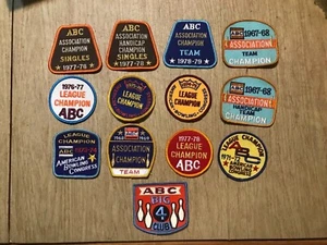 lot 13 ABC bowling patches 1970's american bowling congress vintage league champ - Picture 1 of 7