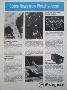 8/1977 PUB WESTINGHOUSE SPACE NEWS METEOROLOGICAL SENSOR SHUTTLE ORIGINAL AD - Foto 1 di 1