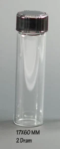 432 Pcs [Gross] Clear 2 Dram 8ml Glass Vials w/ Cone Liner caps [17mmX60mm] - Bild 1 von 2