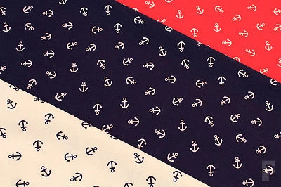 Ancora Nautico Design - Stampato Tessuto Poli Cotone - Immagine 1 di 2