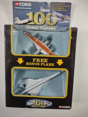 Corgi 100 Years Of Flight Global Traveler W/ Bonus Plane Concorde Boeing Clipper - Image 1 of 4