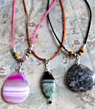 Clearance *Druzy/Onyx,  Agate,  Larvikite Necklaces All 3 for $ 12.99 SET