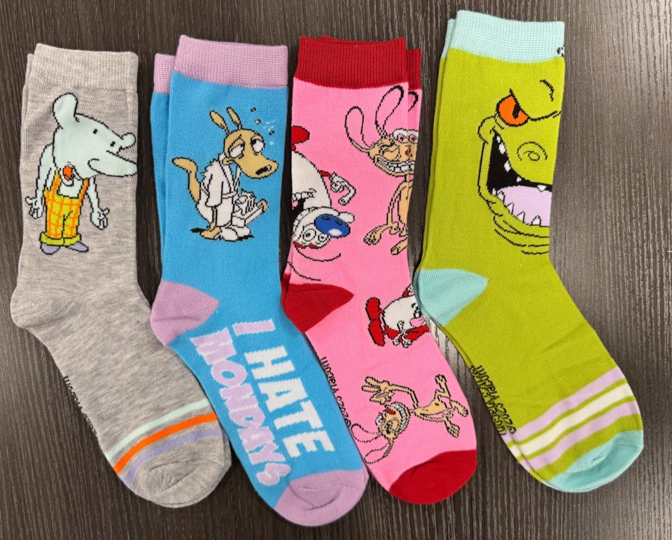 Nuevo - Damas - Años 90 Nickelodeon - 4 Pares Calcetines Informales Foto 1 de 1