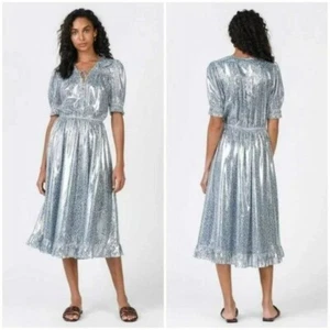 NWT Current Air Womens Periwinkle Leopard Metallic Dress SMALL - Picture 1 of 11