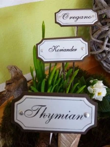 Schild Kräuter Edelrost Optik Garten Schnittlauch Oregano Thymian Koriander Stab - Bild 1 von 2