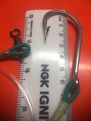 TROLLING RIGS 8/0 QUALITY STAINLESS GAME HOOK ON 250LB 1.5 METER LONG JAPAN LINE - image 1 of 4