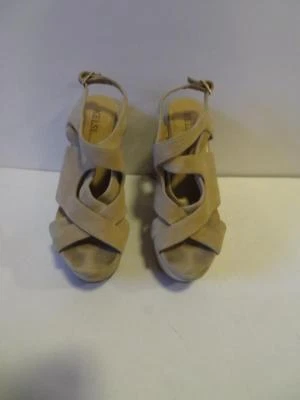 SANDALIA MUJER KELSI DAGA GAMUZA TOPO TIRAS NELLY CUÑA PUNTA ABIERTA TALLA 7 * Foto 1 de 4