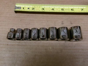 Craftsman USA 8-Piece 3/8" Drive 12-Point SAE Easy Reed Socket Set 5/16" - 3/4" - Picture 1 of 7