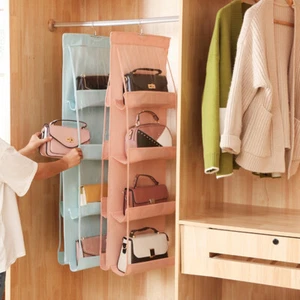 6/8 Taschen hängende Handtasche Organizer für Kleiderschrank Schrank durchsichtig Aufbewahrungstaschen Zuhause - Bild 1 von 14