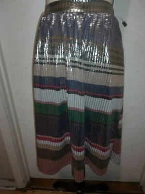 Saia Modcloth Jessy B prata com listras coloridas tamanho 4X nova (B86) - Imagem 1 de 4