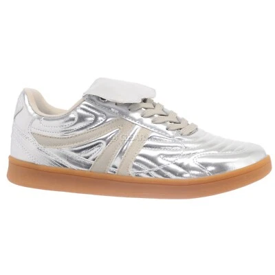 Steve Madden Madrid Womens Metallic Silver Sneakers Casual Shoes, Pick Size - Image 1 of 4
