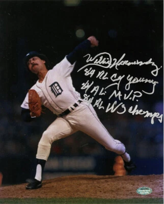 Willie Hernandez Tigers CY Young MVP Signed AUTO  Photo Inscrips Schwartz COA - Image 1 of 2